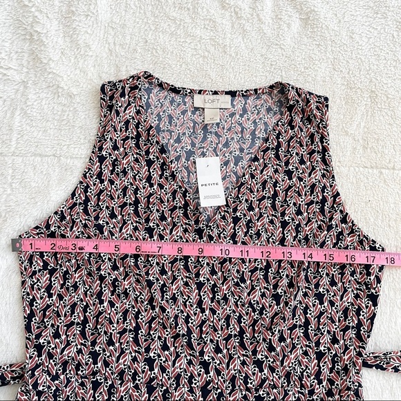 LOFT Outlet | Petite Floral Print Faux Wrap Tie Waist Dress *NWT* - Picture 10 of 12